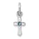 Rhodium Over Sterling Silver Child's March Light Blue Preciosca Crystal
Cross Pendant