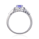 Blue Tanzanite with White Topaz Accents Sterling Silver Halo Ring