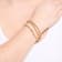 Initial C CZ Beaded Bracelet Set In 14K Gold Over Brass 0.11ctw