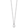 Rhodium Over Sterling Silver Polished Cubic Zirconia Heart Lock Necklace