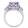 Tanzanite, Amethyst and Diamond 10K White Gold Ring 3.08ctw