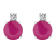 5mm Round Ruby with Diamond Accents 14k White Gold Stud Earrings