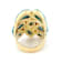 Turquoise Pear Large Ring In 18K Gold Over Sterling Silver