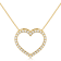 White Cubic Zirconia 14k Yellow Gold Heart Pendant With Chain 0.35ctw