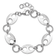 Rhodium Over Sterling Silver Diamond-cut Link  with 1-inch Extension Bracelet