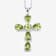 Green Peridot Rhodium Over Sterling Silver Cross Pendant With Chain