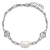 Rhodium Over Sterling Silver Cubic Zirconia and Pearl Link with
0.75-inch Extension Bracelet