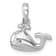 Rhodium Over Sterling Silver Polished Whale Pendant