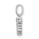 14K White Gold Diamond Letter T Initial with Bail Pendant