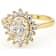 Diamond Simulant Oval And Lab-Created Moissanite Ring In 18K Gold Over
Sterling Silver 2.87ctw