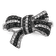 Rhodium Over Sterling Silver Black and White Diamond Bow Ring