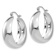Rhodium Over 14k White Gold 1 1/8" Polished Tapered Hoop Earrings