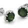 Chrome Diopside And Zircon Stud Earrings In Sterling Silver