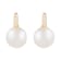 12-13mm White South Sea pearl earrings in 14k yellow gold with .17CT DTW