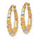 14k Yellow Gold and Rhodium Over 14k Yellow Gold 7/16" Scalloped
Hoop Earrings