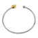 14k Two-tone Gold with Rhodium over 14k Yellow Gold Moon with Star
Diamond Cuff Bangle
