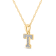 White Diamond Accent 10k Yellow Gold T Initial Pendant With 18” Rope Chain