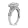 Rhodium Over 14K White Gold Diamond Cluster Engagement Ring 0.60ctw