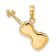 14k Yellow Gold Polished and Textured Solid 3D Violin Pendant