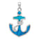 Rhodium Over Sterling Silver Blue Lab Created Opal Anchor Pendant