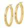 14K Yellow Gold Polished, Satin and Diamond-Cut 1 7/16" Hoop Earrings