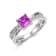 Square Lab Created Purple Sapphire and White Topaz Sterling Silver
Crossover Split Shank Ring