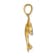 14k Yellow Gold Polished 2D Jumping Dolphin Charm
