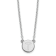 Rhodium Over Sterling Silver Tiny Circle Block Letter T  Initial Necklace