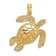 14k Yellow Gold Large Textured Swimming Sea Turtle Charm