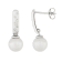 White Cultured Akoya Pearl 14k White Gold Earrings 7-7.5mm