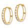 14k Yellow Gold Polished Cubic Zirconia 13/16" Huggie Hoop Earrings