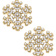 Pearl Simulant Studded Snowflake Gold Tone Enamel Stud Earrings