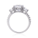 Round White Topaz Sterling Silver 3-Stone Engagement Style Ring, 3.48ctw