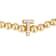 Initial T CZ Beaded Bracelet Set In 14K Gold Over Brass 0.09ctw