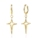 Celestial Star Dangle Earrings In 14K Gold Over Brass