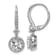 Rhodium Over Sterling Silver Round Cubic Zirconia Halo Dangle Leverback Earrings