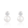 7.5-8mm White Cultured Freshwater Pearl Rhodium Over Sterling Silver Earrings