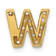 14K Yellow Gold Diamond Letter W Initial Charm