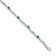 Rhodium Over 10k White Gold Diamond and Green Emerald Bracelet