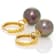 Tahitian Cultured Pearl 18k Yellow Gold Diamond Cut Hoop Earrings