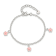 Sterling Silver Pink Enamel Flowers with 1.5-inch Extension Children's Bracelet