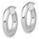 Rhodium Over 14k White Gold Polished 7/8" Tube Hoop Earrings