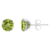6mm Round Peridot Rhodium Over Sterling Silver Stud Earrings