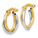 14k Yellow Gold and 14k White Gold Polished 9/16" Hoop Earrings