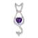 Rhodium Over 10k White Gold 0.68 ctw Amethyst and Accent Diamond Cat Pendant