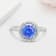 14K White Gold Round Tanzanite and Diamond Ring, 1.59ctw