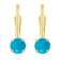 4mm Round Turquoise 14k Yellow Gold Drop Earrings