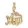 14K Two-tone Gold  Polished Textured MOM and Flower Pendant