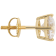White Cubic Zirconia 14k Yellow Gold Studs With Velvet Gift Box 2.50ctw