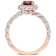 Garnet and Diamond 14K Rose Gold Halo Ring 1.24ctw